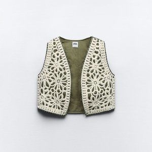 Zara Embroidered Quilted Vest